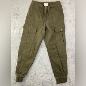 Cinq a Sept Skinny Kelly Pant Khaki Green Cargo Joggers Small